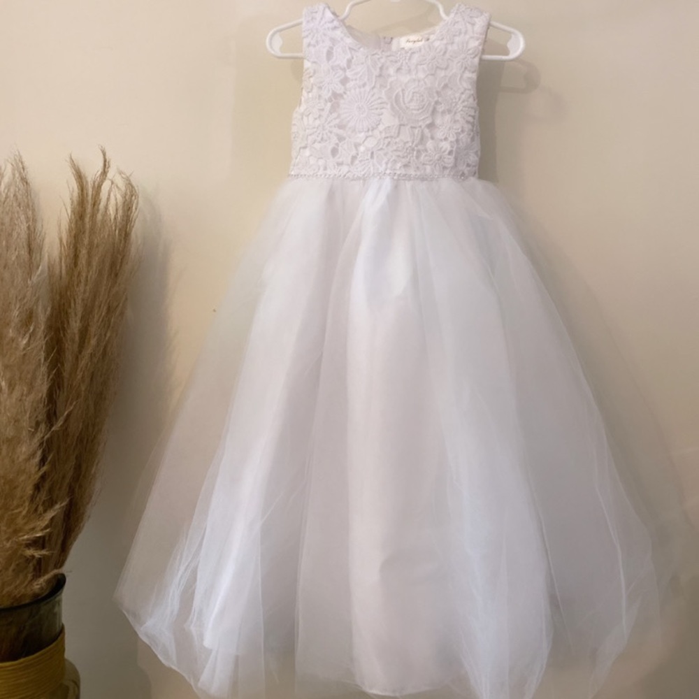 White Baptism Tutu Dress